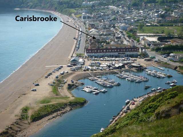 View of Seaton and Axmouth harbour