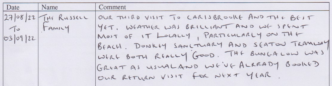 Guest book page 72b